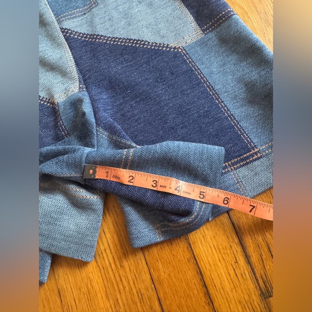 70s Vintage Faux Denim High Waisted Patchwork shorts - Picture 6 of 10